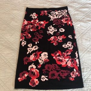Winter floral jacquard sweater pencil skirt